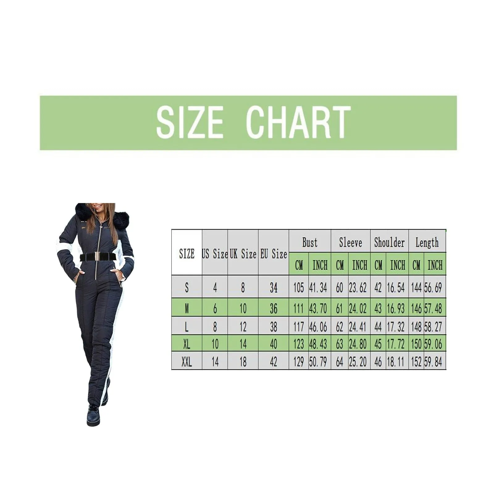 AshoreShop Snug as a Snow Bunny Zipup Ski JumpSuit with Fur Hood