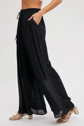 Black Flowy Wide Leg Pants