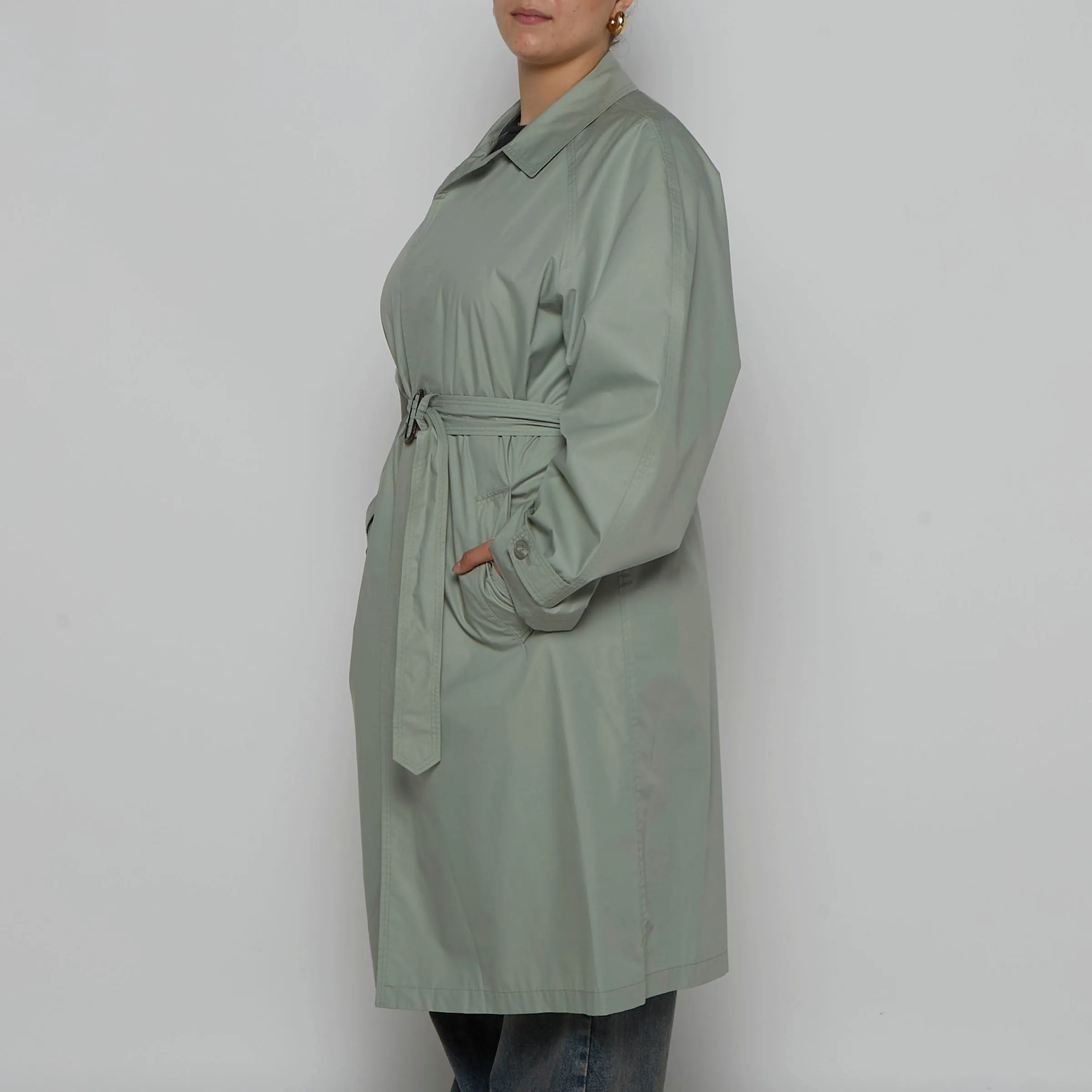 Blue Belted Trench Coat - XL