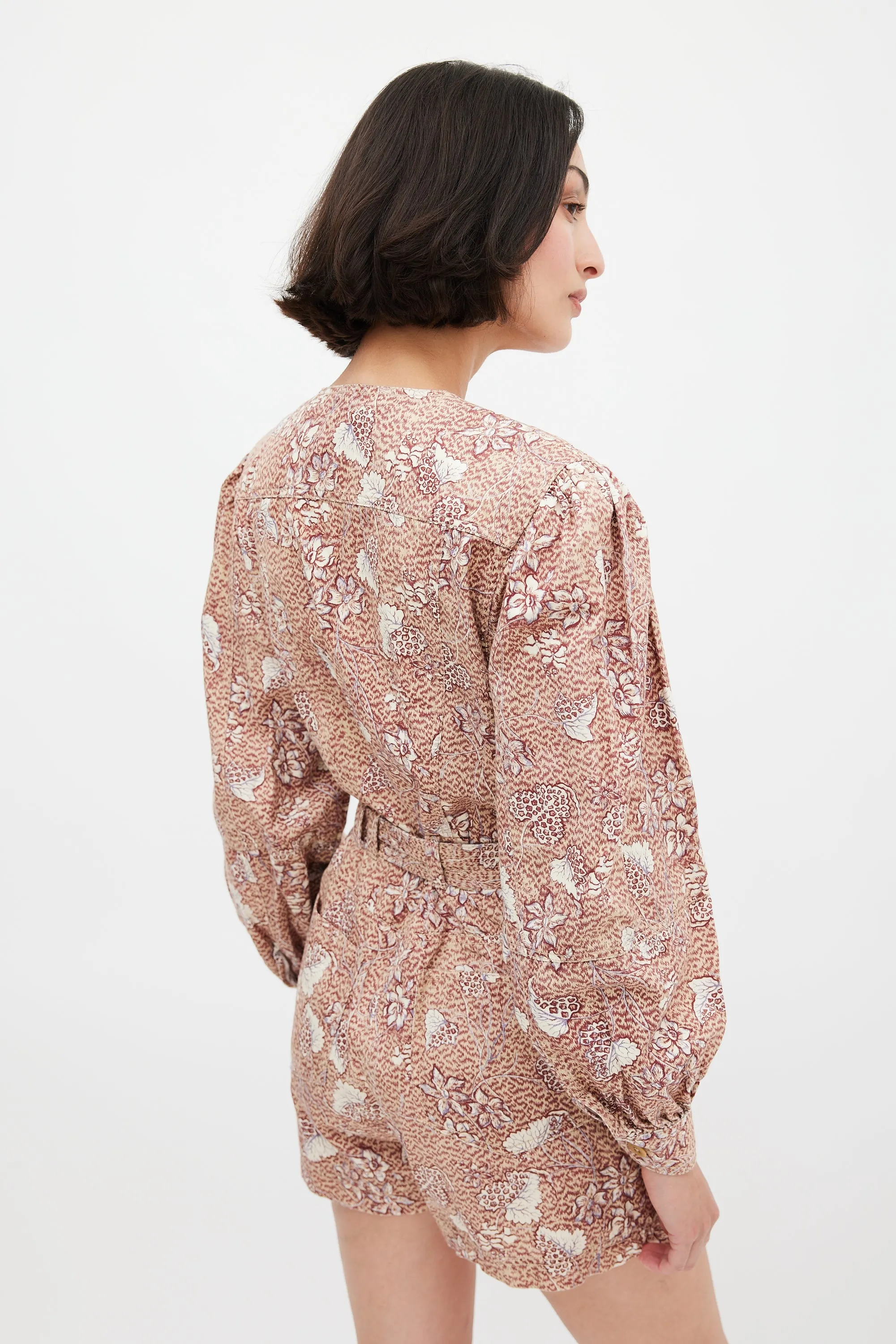 Brown & Multicolour Floral Cameron Romper