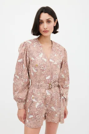 Brown & Multicolour Floral Cameron Romper