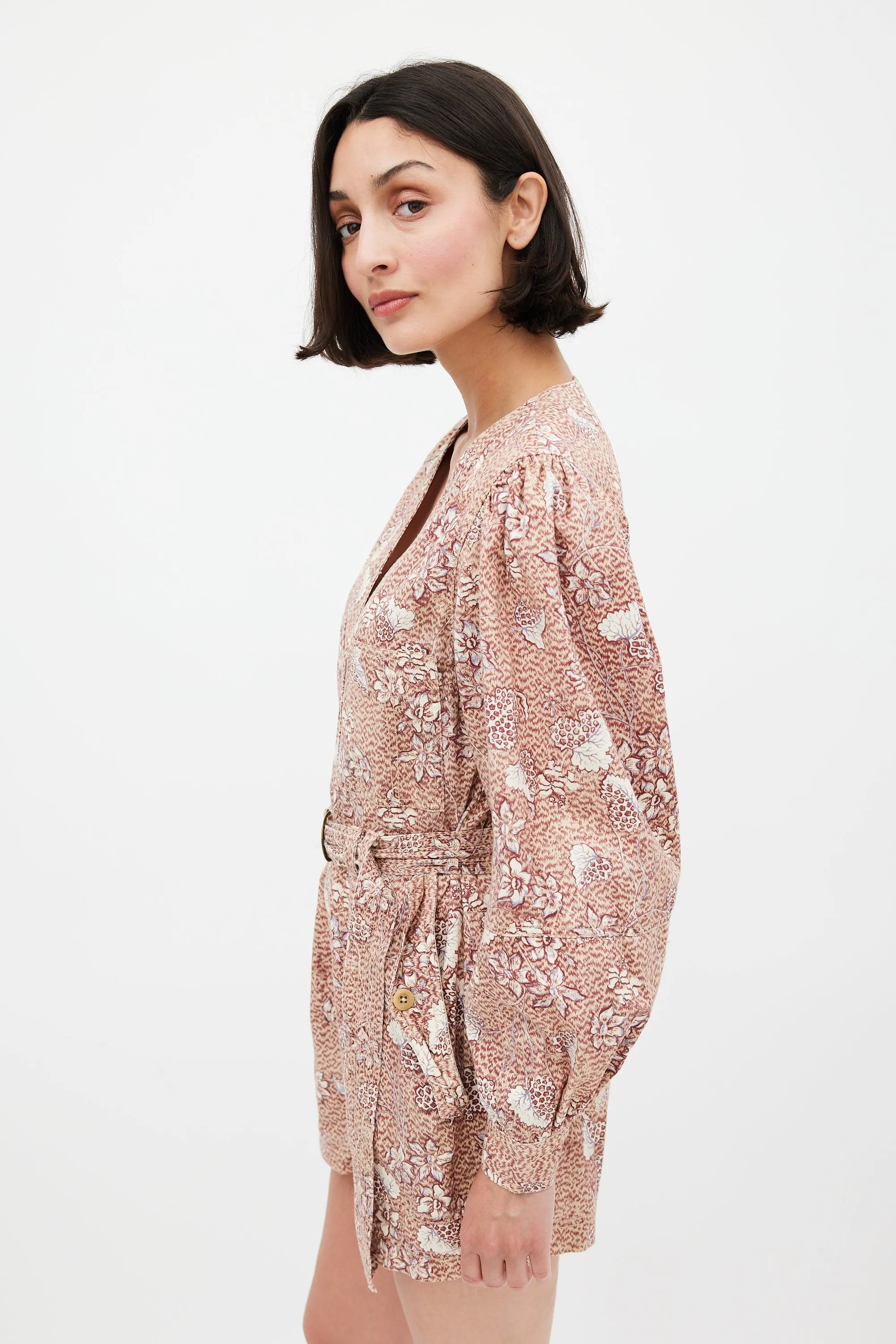 Brown & Multicolour Floral Cameron Romper