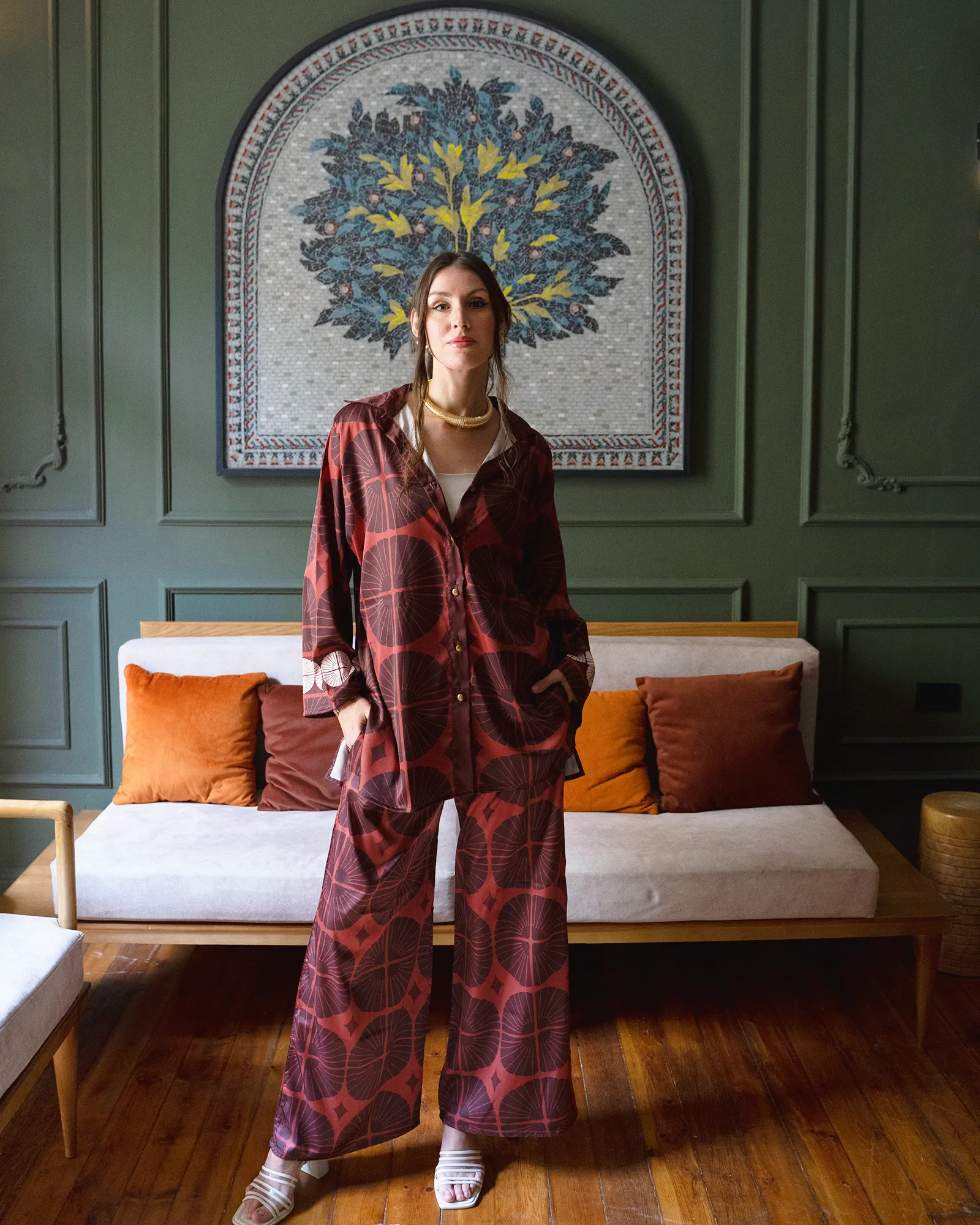 Brown Dahlia Pants