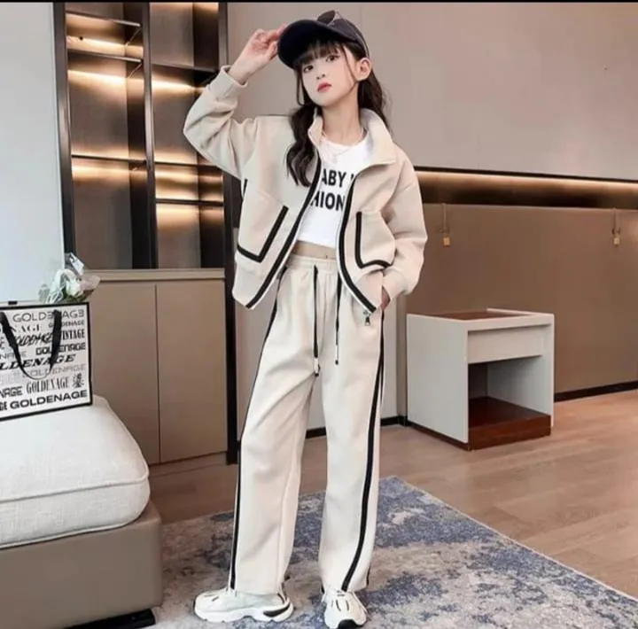 Girl Long Sleeve Sports Clothes Two-Piece 58305