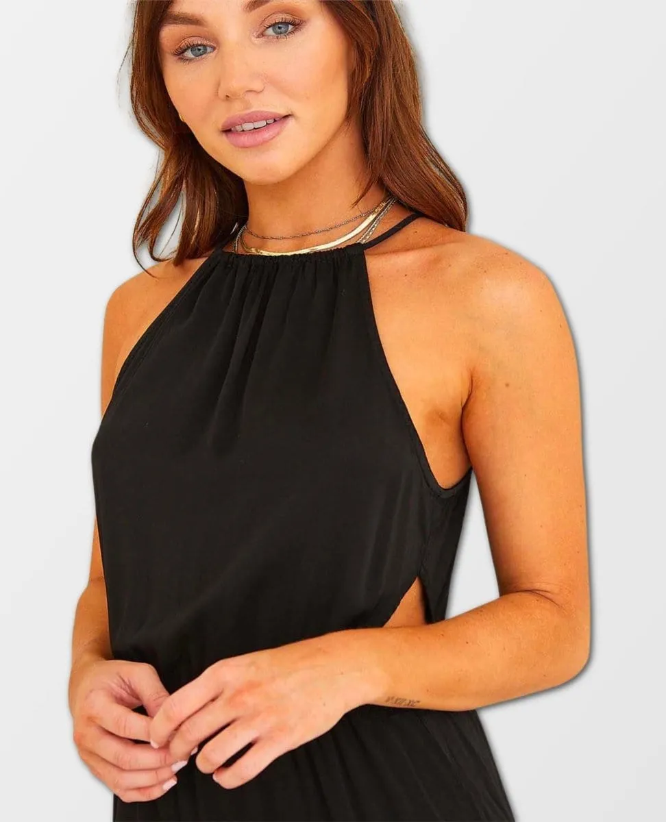 Halter Cutout Jumpsuit Black