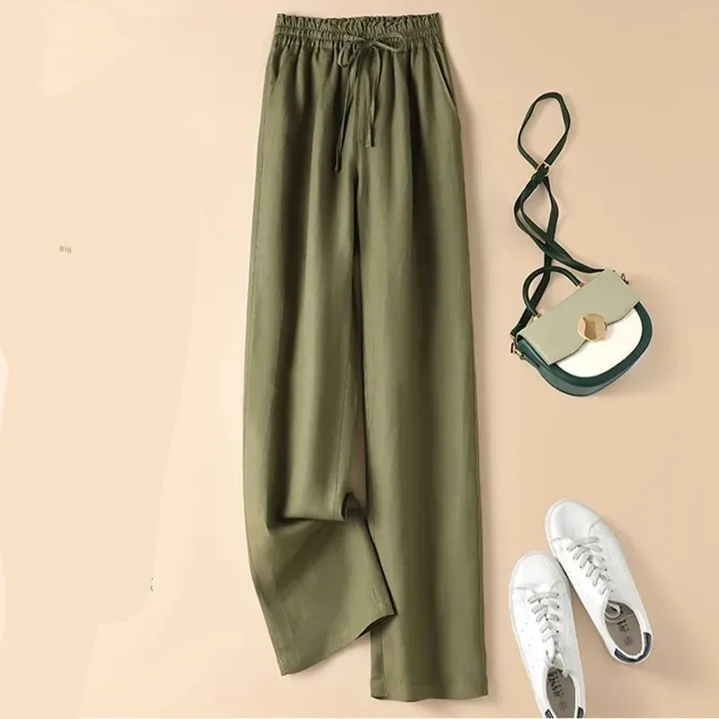 High Waist Thin Loose Straight Casual Trousers
