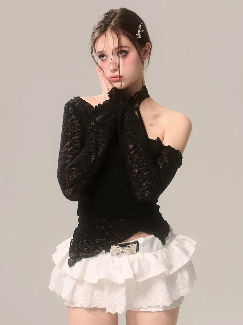 Lace Innerwear Top Halter-neck