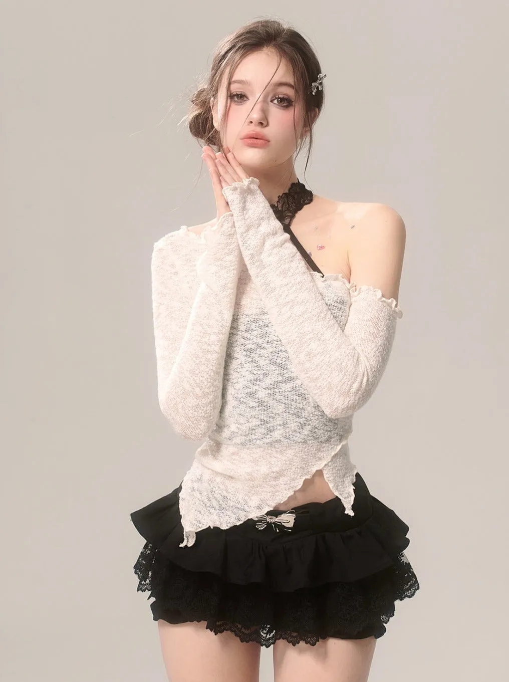 Lace Innerwear Top Halter-neck