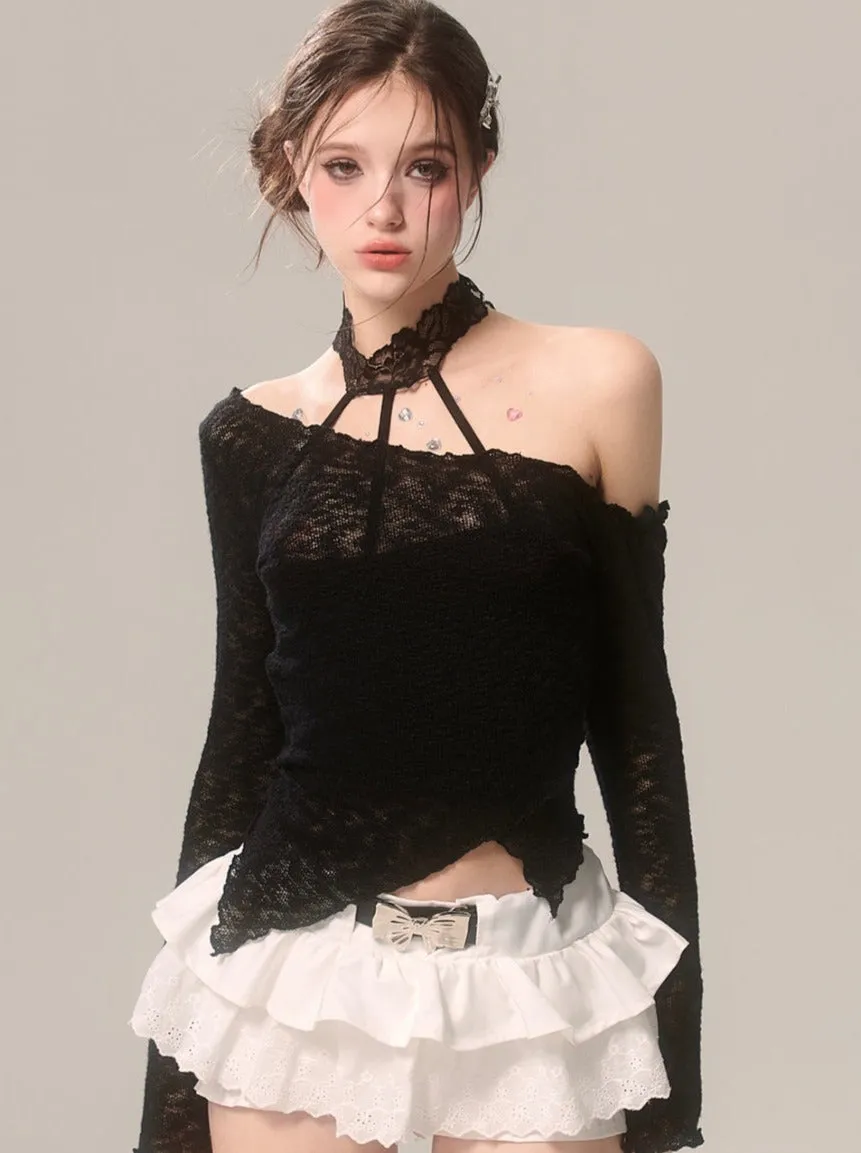 Lace Innerwear Top Halter-neck