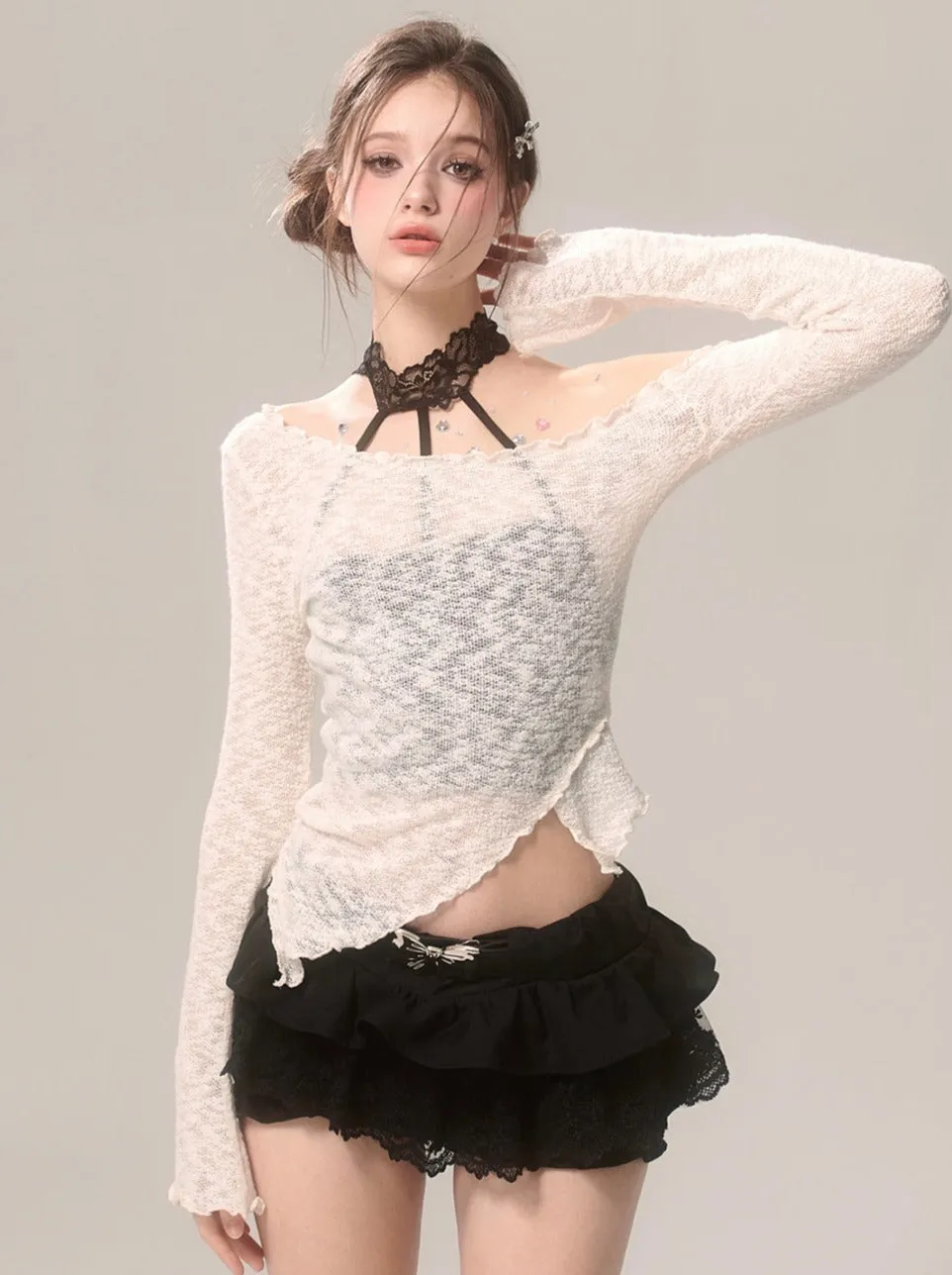 Lace Innerwear Top Halter-neck