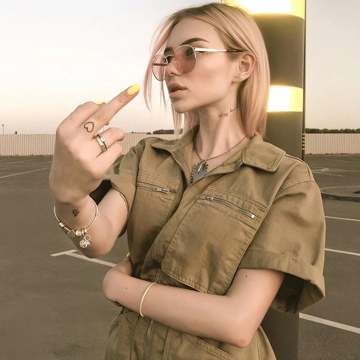 Retro Khaki Denim Cryptid Jumpsuit