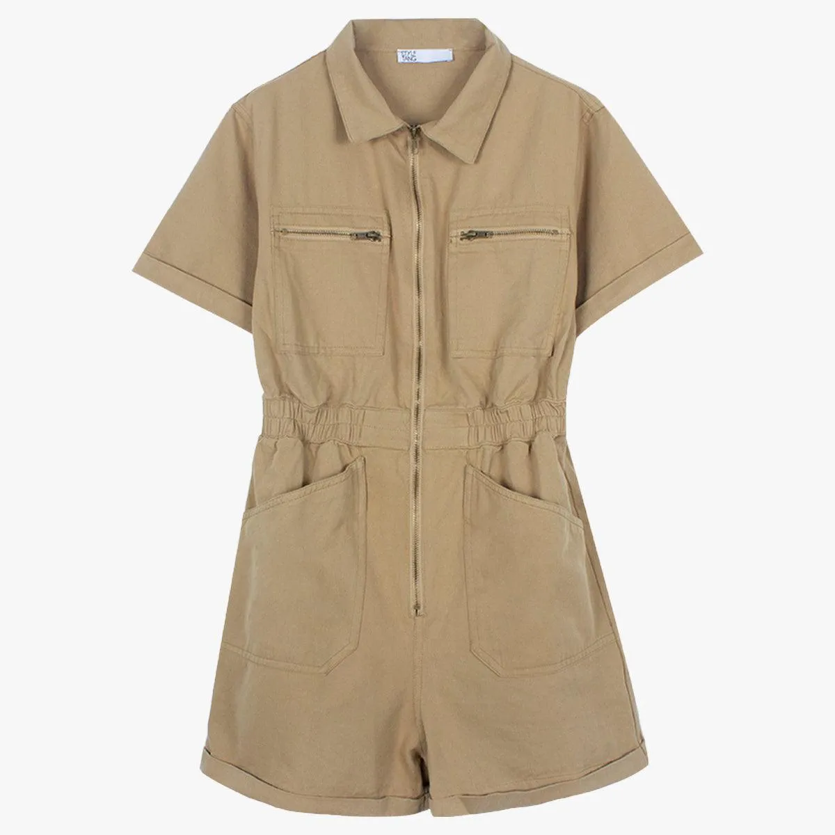 Retro Khaki Denim Cryptid Jumpsuit