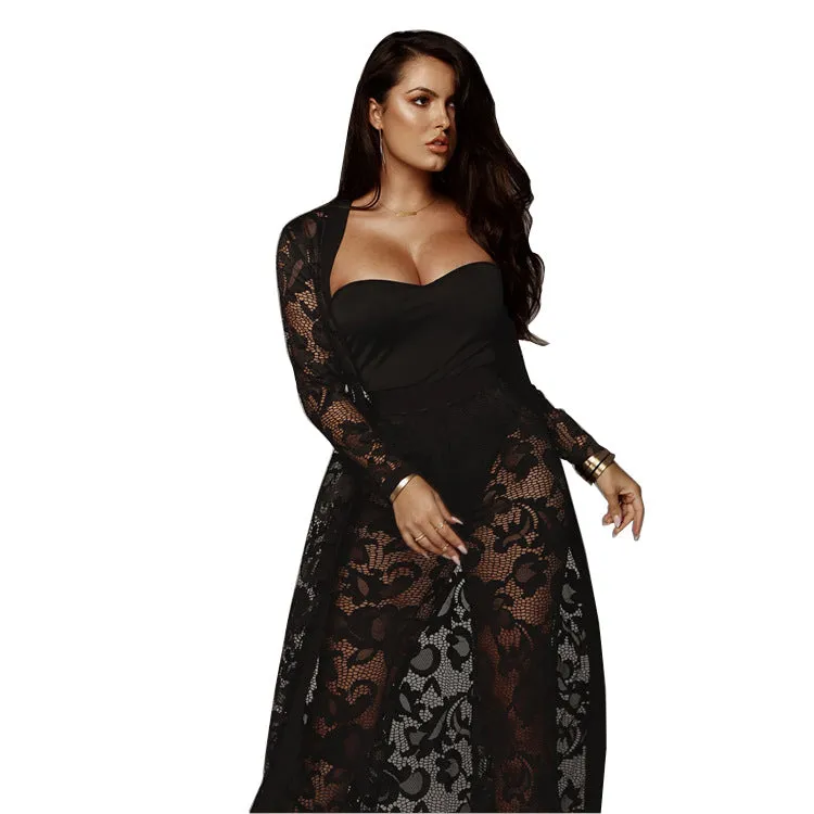Strapless Lace Bridal Romper 3 Piece plus sized  bridal lingerie