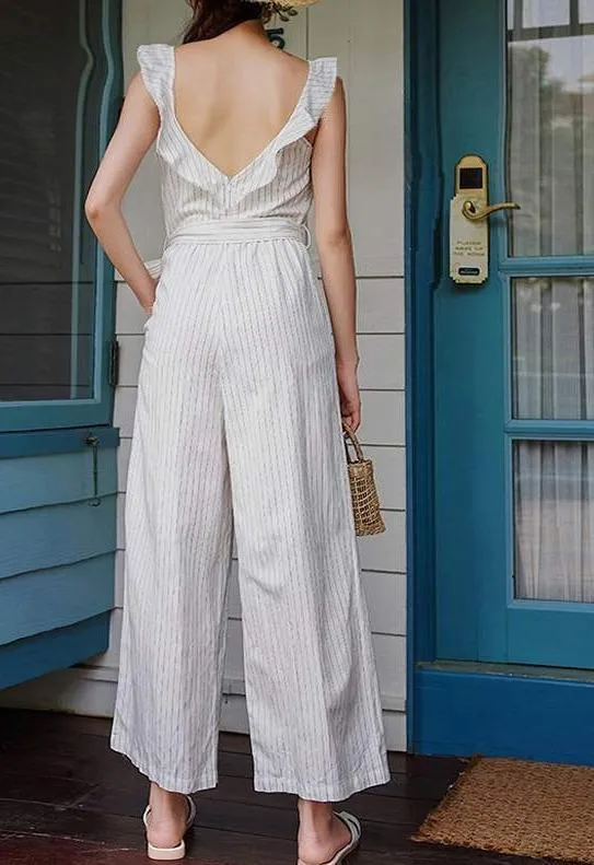 Striped Summer Vintage Jumpsuits For Women