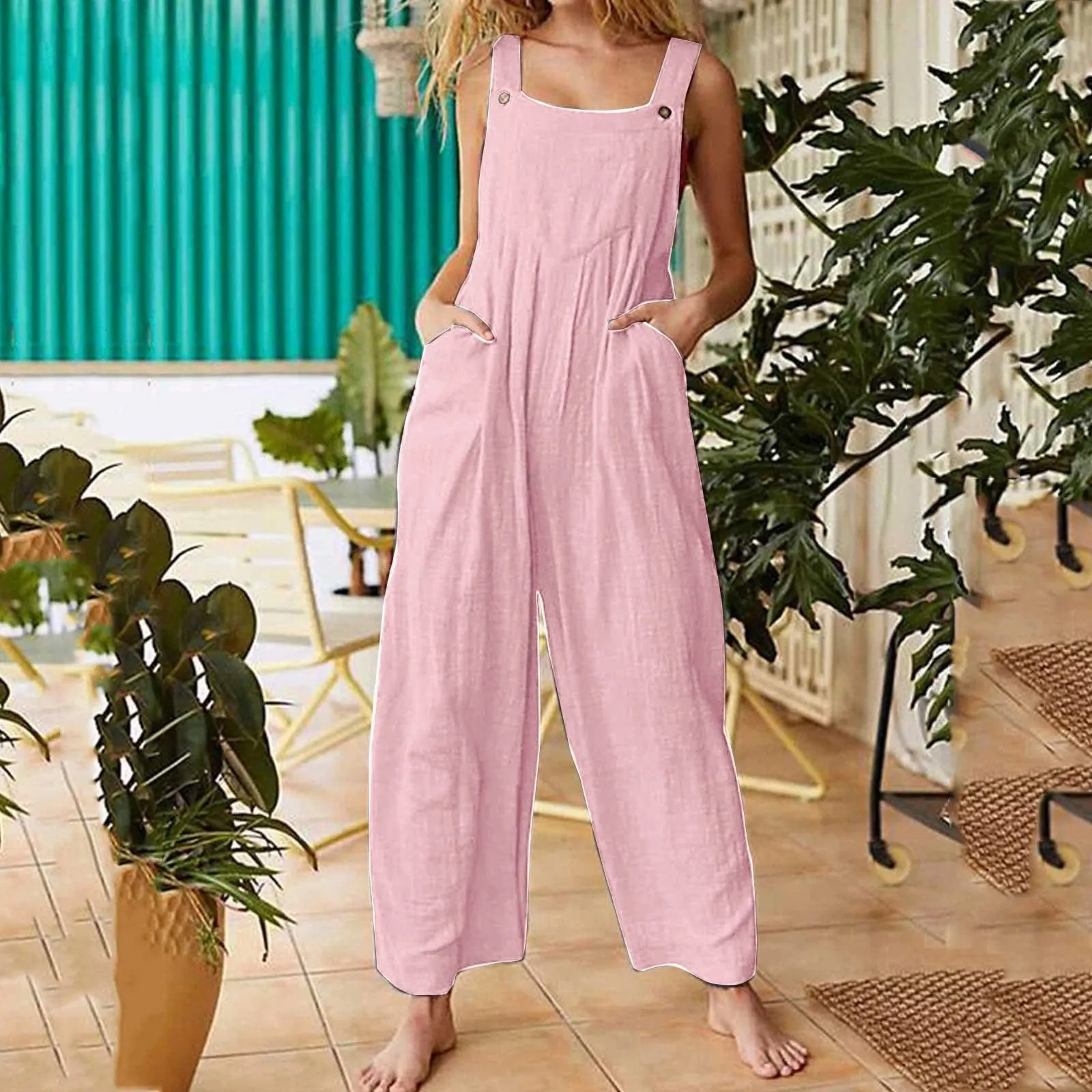 Women's Wide Leg Jumpsuits 3XL B-99971